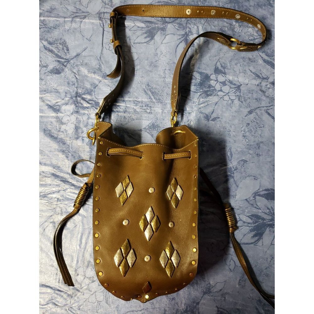 Isabel Marant- Radja Studded Brown Leather Bucket Bag in excellent condition